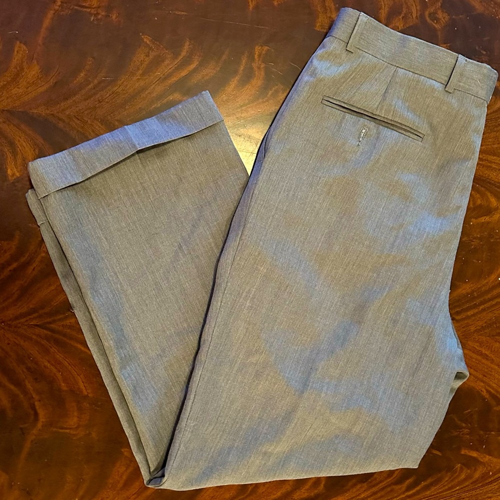 Louis Raphael Gray Pleated Dress Pants - Cuffed Leg - Size 34 x 29